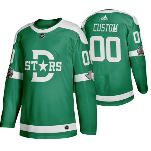 Adidas Dallas Stars Custom Men's Green 2020 Winter Classic Retro Jersey