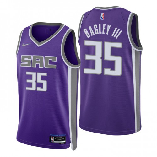 Sacramento Kings #35 Marvin Bagley III Purple Mens 2021-22 75th Anniversary Diamond Swingman Jersey - Icon Edition Mens