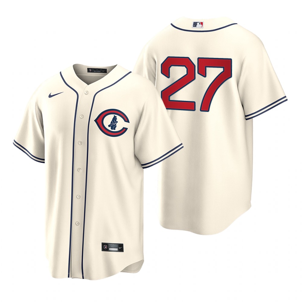 Chicago Cubs #27 Seiya Suzuki Men's 2022 Field Of Dreams Game Jersey - Cream