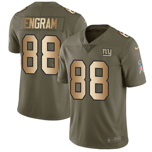 New York Giants #88 Evan Engram Olive/Gold Youth Stitched Limited 2017 Salute to Service Jersey Youth