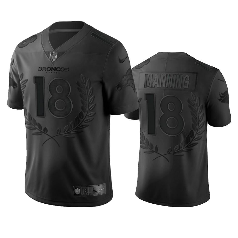 Denver Broncos #18 Peyton Manning Men's Black MVP Limited Edition Jersey