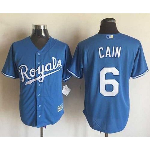 Kansas City Royals #6 Lorenzo Cain Light Blue Alternate 1 New Cool Base Stitched Jersey Men's