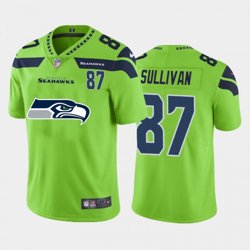 Seattle Seattle Seahawks #87 Stephen Sullivan Green Men's Big Team Logo Player Vapor Limited Jersey Men's