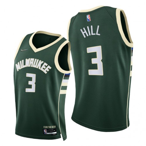 Milwaukee Bucks #3 George Hill Youth 2021-22 75th Diamond Anniversary Jersey Green Youth