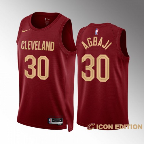 Cleveland Cleveland Cavaliers #30 Ochai Agbaji Mens Wine 2022-23 Icon Edition Jersey Mens