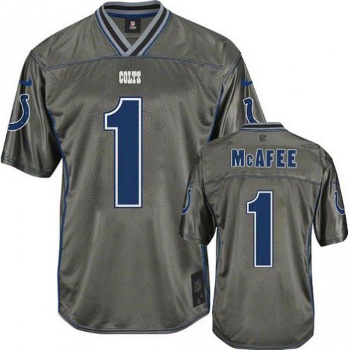 Indianapolis Colts #1 Pat McAfee Grey Men's Stitched Elite Vapor Jersey Men's