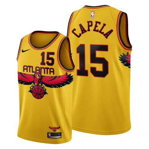 Atlanta Atlanta Hawks #15 Clint Capela Womens 2021-22 City Edition Gold Jersey Womens