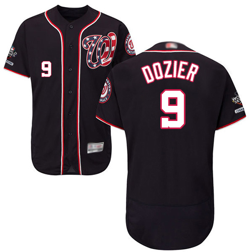 Washington Nationals #9 Brian Dozier Navy Blue Flexbase Authentic Collection 2019 World Series Champions Stitched Jersey Men's