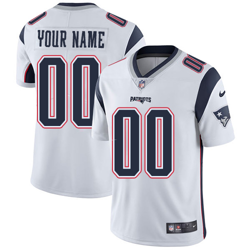 New England Patriots Customized White Stitched Vapor Untouchable Limited Men's Jersey