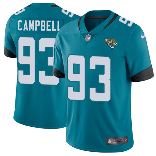 Jacksonville Jaguars #93 Calais Campbell Teal Green Alternate Men's Stitched Vapor Untouchable Limited Jersey Men's