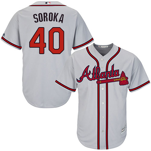 Atlanta Braves #40 Mike Soroka Grey New Cool Base Stitched Youth Jersey Youth