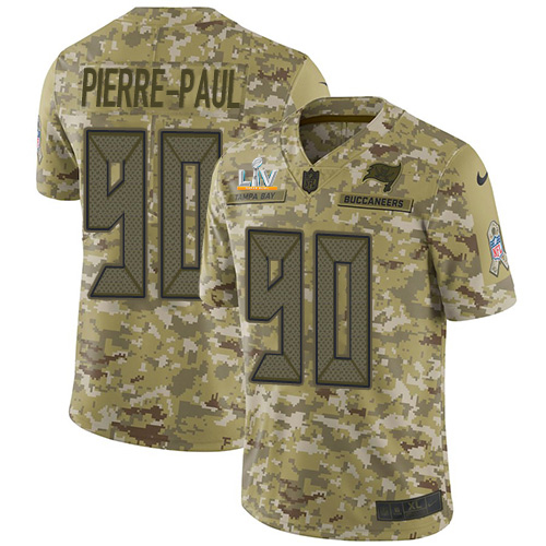 Tampa Bay Buccaneers #90 Jason Pierre-Paul Camo Men's Super Bowl LV Bound Stitched Limited 2018 Salute To Service Jersey Men's