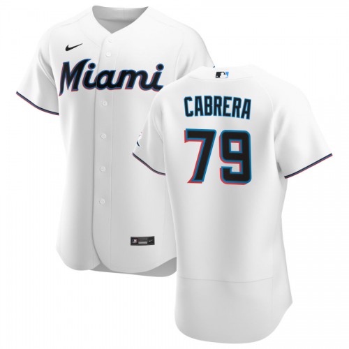 Miami Miami Marlins #79 Edward Cabrera Men's White Home 2020 Authentic Player Jersey Men's