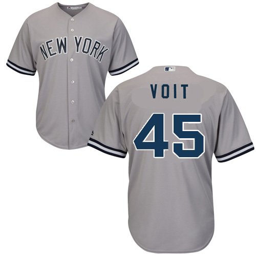 New York New York Yankees #45 Luke Voit Majestic Cool Base Jersey Gray Men's