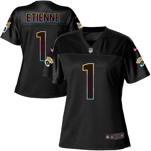 Jaguars #1 Travis Etienne Black Women's Fashion Game Jersey