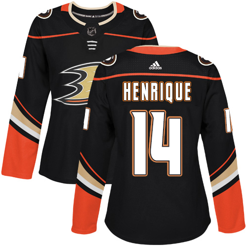 Adidas Anaheim Ducks #14 Adam Henrique Black Home Authentic Women's Stitched Jersey Womens