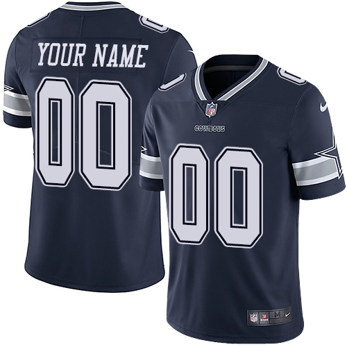 Dallas Cowboys Customized Navy Blue Team Color Stitched Vapor Untouchable Limited Men's Jersey