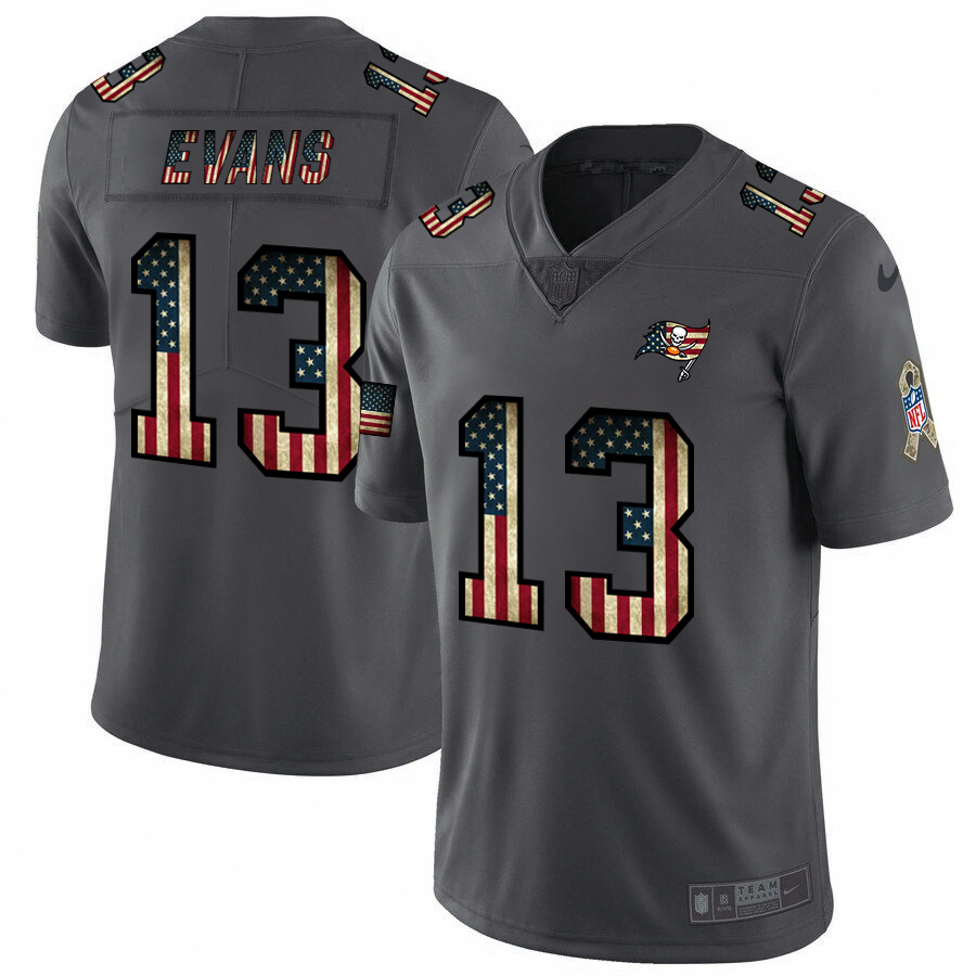 Buccaneers #13 Mike Evans 2018 Salute To Service Retro USA Flag Limited Jersey