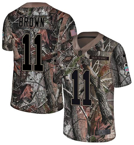 Eagles #11 A.J. Brown Camo Youth Stitched Limited Rush Realtree Jersey