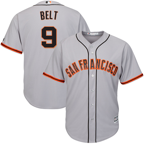 San Francisco Giants #9 Brandon Belt Grey Road Cool Base Stitched Youth Jersey Youth