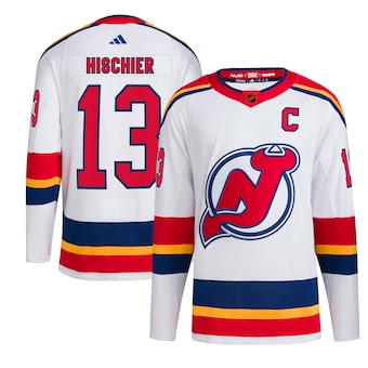 New Jersey Devils #13 Nico Hischier Men's Adidas Reverse Retro 2.0 Authentic Player Jersey - White