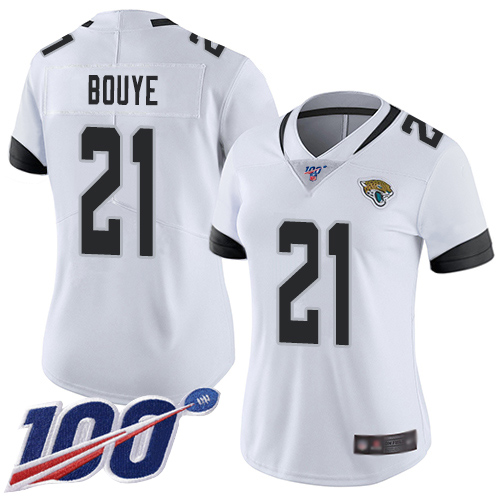 Jacksonville Jaguars #21 A.J. Bouye White Women's Stitched 100th Season Vapor Limited Jersey Womens