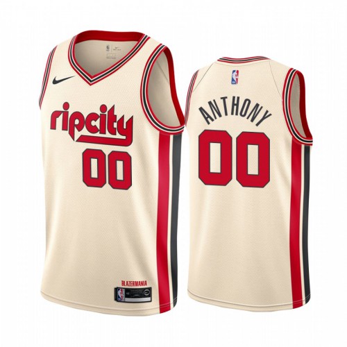 Trail Portland Trail Blazers #00 Carmelo Anthony Mens Unveil 2019-20 City Edition Swingman Jersey - Cream Mens