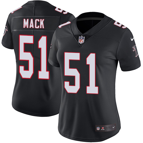 Atlanta Falcons #51 Alex Mack Black Alternate Women's Stitched Vapor Untouchable Limited Jersey Womens
