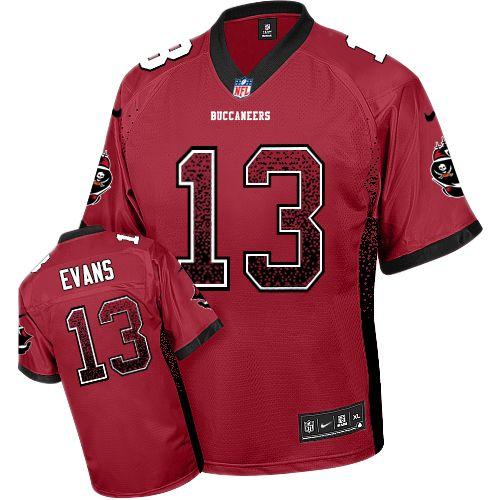 Buccaneers #13 Mike Evans Red Team Color Men's Stitched Elite Drift Fashion Jersey