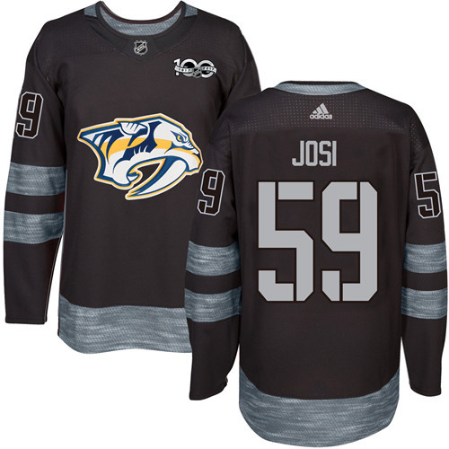 Adidas Nashville Predators #59 Roman Josi Black 1917-2017 100th Anniversary Stitched Jersey Men's