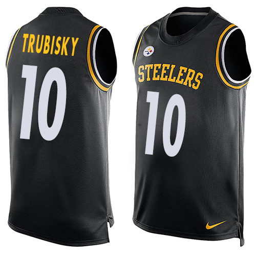 Steelers #10 Mitchell Trubisky Black Team Color Men's Stitched Limited Tank Top Jersey
