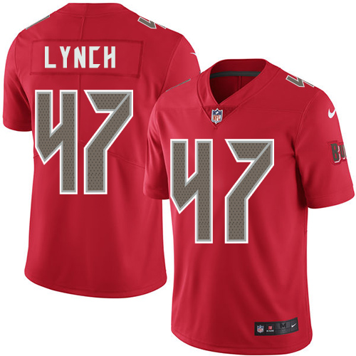 Tampa Bay Buccaneers #47 John Lynch Red Youth Stitched Limited Rush Jersey Youth