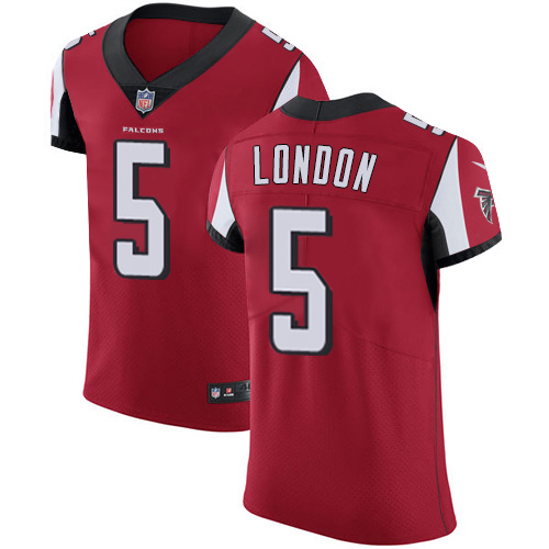 Falcons #5 Drake London Red Team Color Men's Stitched Vapor Untouchable Elite Jersey