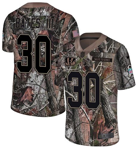 Bengals #30 Jessie Bates III Camo Youth Stitched Limited Rush Realtree Jersey