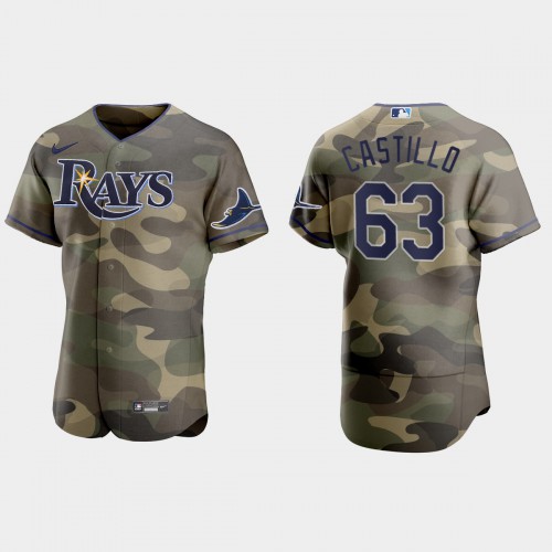 Tampa Bay Tampa Bay Rays #63 Diego Castillo Men's 2021 Armed Forces Day Authentic Jersey -Camo Men's