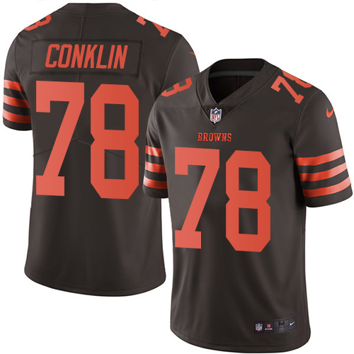 Cleveland Browns #78 Jack Conklin Brown Men's Stitched Limited Rush Jersey Men's