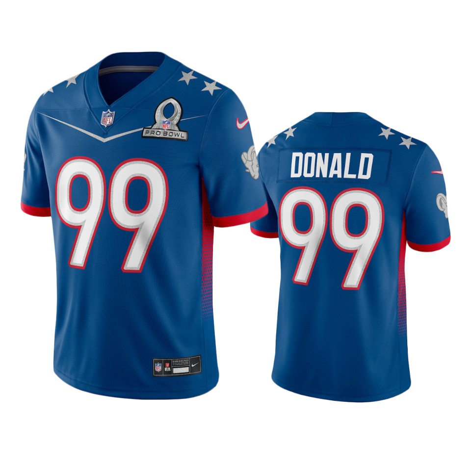 Rams #99 Aaron Donald Men's 2022 NFC Pro Bowl Game Jersey Royal