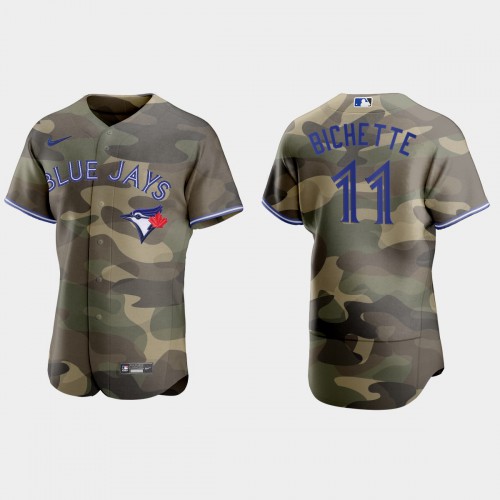 Toronto Toronto Blue Jays #11 Bo Bichette Men's 2021 Armed Forces Day Authentic Jersey -Camo Men's