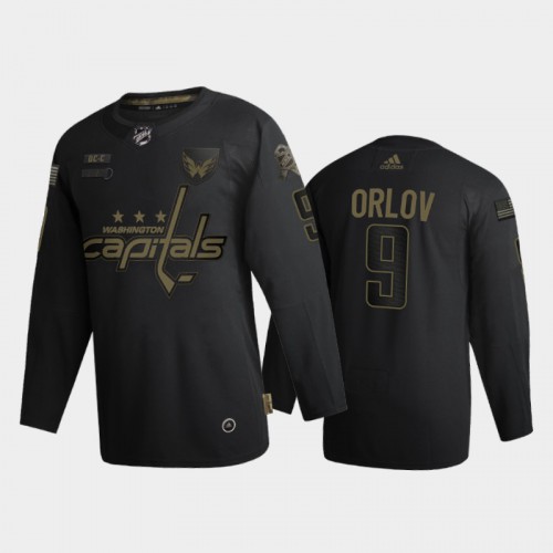 Washington Washington Capitals #9 Dmitry Orlov Adidas 2020 Veterans Day Authentic Jersey - Black Men's
