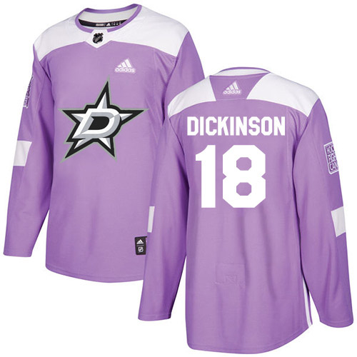 Adidas Dallas Stars #18 Jason Dickinson Purple Authentic Fights Cancer Stitched Jersey Men's