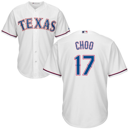 Texas Rangers #17 Shin-Soo Choo White Cool Base Stitched Youth Jersey Youth