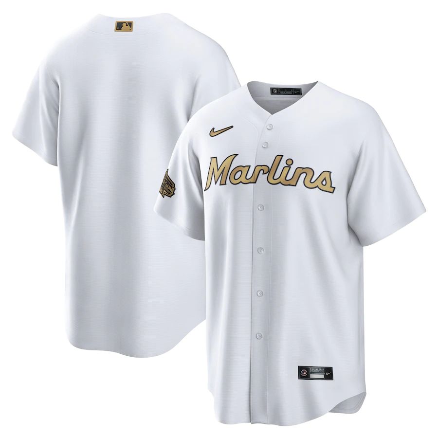 Miami Marlins Blank Men's White 2022 All-Star Game Replica Jersey