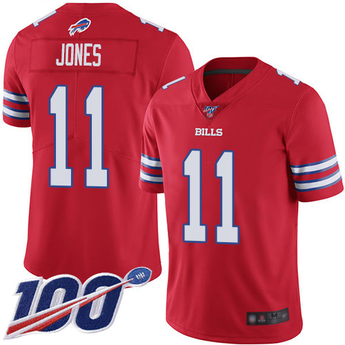 Buffalo Bills #11 Zay Jones Red Men's Stitched Limited Rush 100th Season Jersey Men's