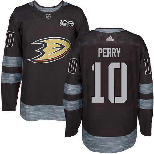 Adidas Anaheim Ducks #10 Corey Perry Black 1917-2017 100th Anniversary Stitched Jersey Men's