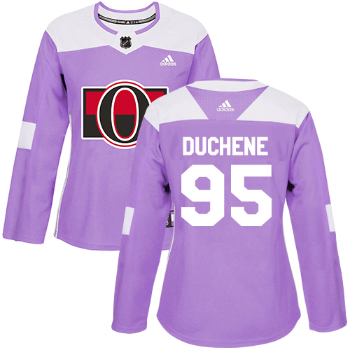 Adidas Ottawa Senators #95 Matt Duchene Purple Authentic Fights Cancer Women's Stitched Jersey Womens