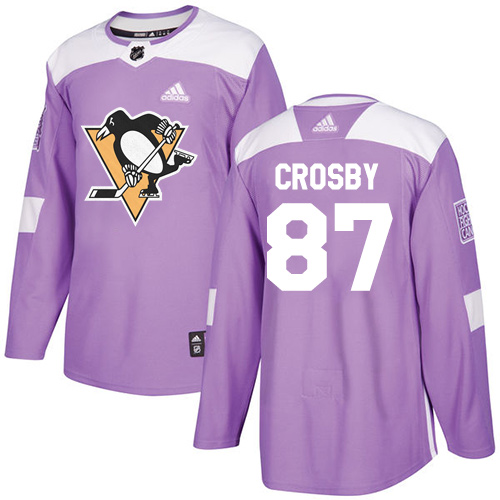 Adidas Pittsburgh Penguins #87 Sidney Crosby Purple Authentic Fights Cancer Stitched Youth Jersey Youth