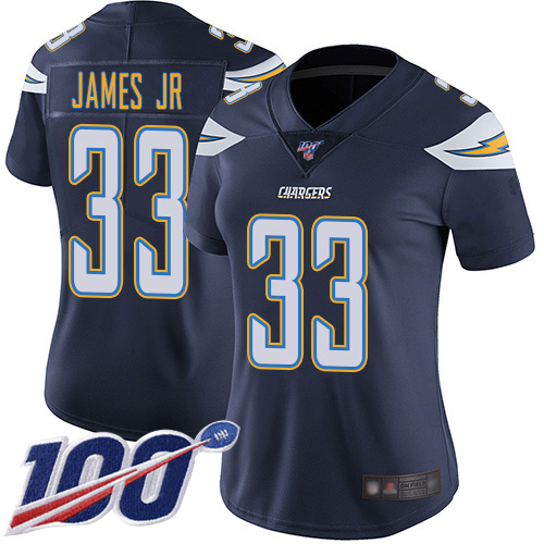 Chargers #33 Derwin James Jr Navy Blue Team Color Women's Stitched 100th Season Vapor Limited Jersey