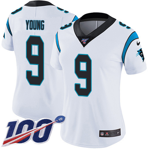 Panthers #9 Bryce Young White Women's Stitched 100th Season Vapor Untouchable Limited Jersey