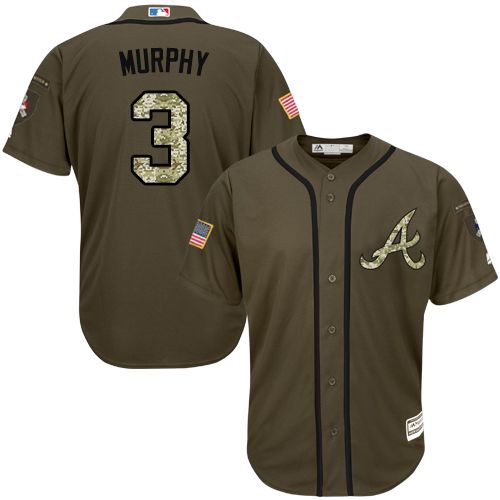 Atlanta Braves #3 Dale Murphy Green Salute to Service Stitched Youth Jersey Youth
