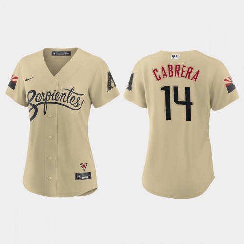 Arizona Arizona Diamondbacks #14 Asdrubal Cabrera Women's 2021 City Connect Jersey Gold Womens